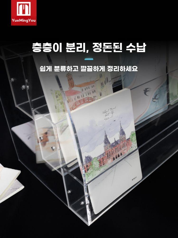 투명 아크릴 거치대 진열대 수납 카드 선반 문구 - 상세 이미지 3