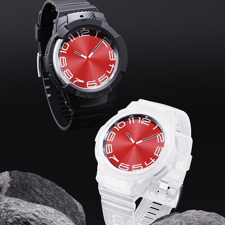 갤럭시워치 스트랩 러기드 일체형 밴드 갤럭시워치6 클래식, 47mm, 투명 이미지 7