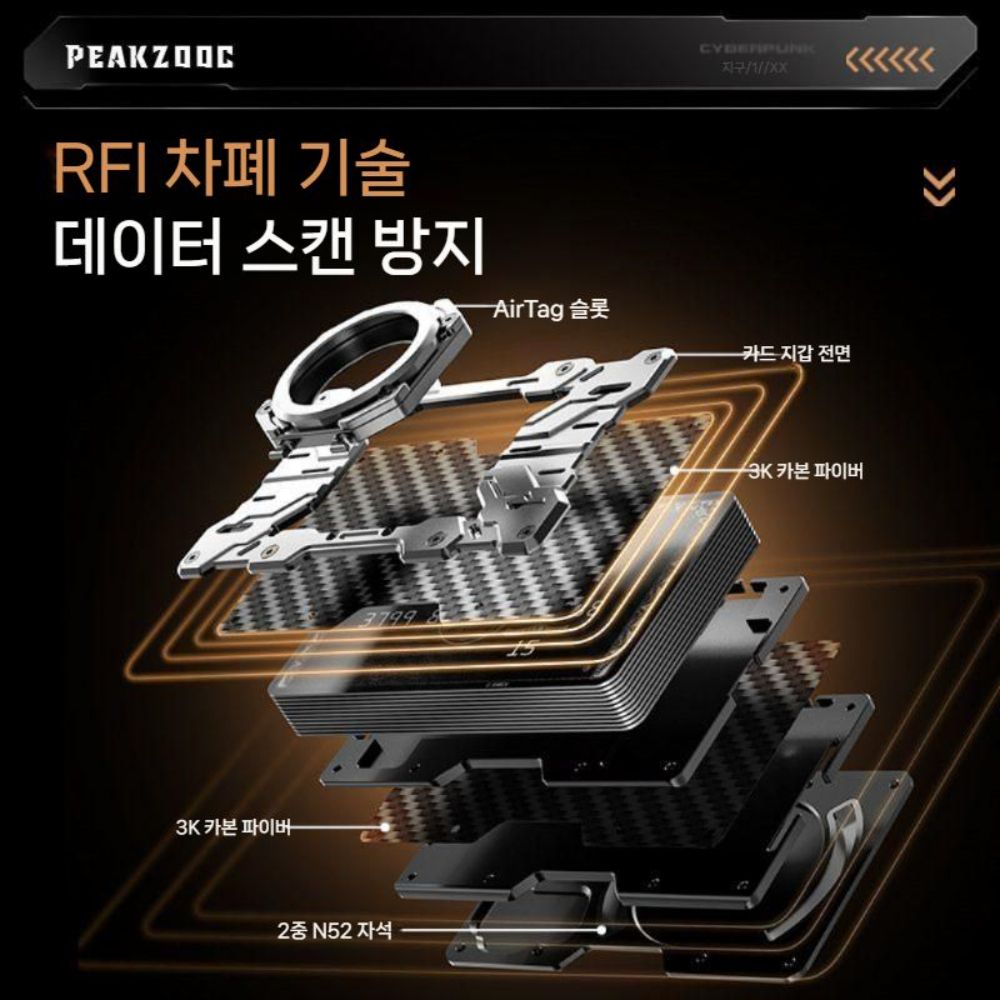 아이폰17 프로 케이스 맥세이프 자석 거치대 에어테그 도난 방지 카드 지갑 - 상세 이미지 4