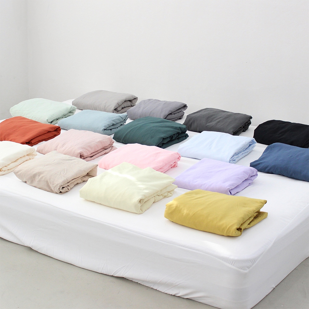 부드러운 아멜리 워싱 사계절 매트리스커버 파스텔 라일락, S(싱글)