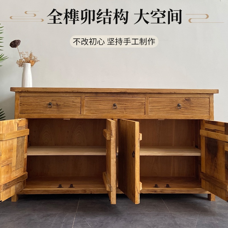 콘솔서랍장 엔틱 나무 침실 레트로 단단한 복고풍 북유럽 복도 수납장 목재 - 상세 이미지 3