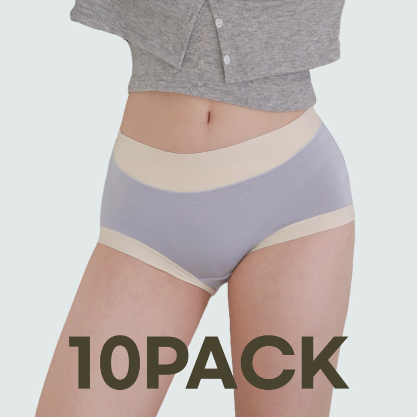 여성 모달 팬티 Y존 편한 여자 속옷 순면 심리스 국민팬티 10PACK 사진 1