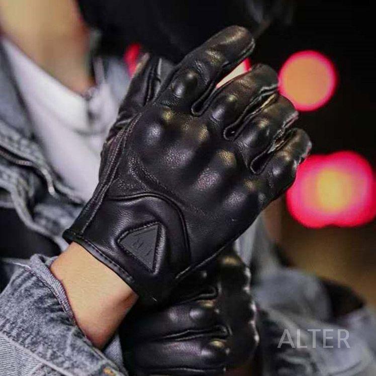 여성 라이더 장갑 바이크 오토바이 글러브 블랙 가을겨울용 양피 장갑 XS - 상세 이미지 3