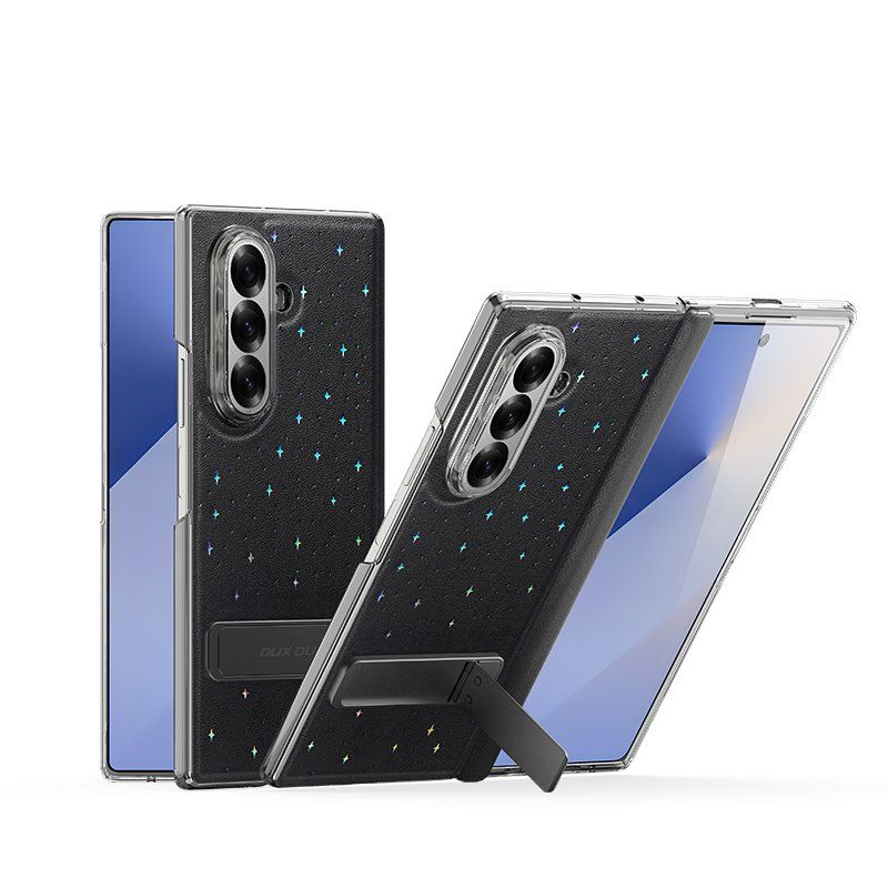 폴드7 플립7 케이스 마그네틱 힌지 보호 메탈 접이식 거치대 반짝이 가죽 커버 - 상세 이미지 5