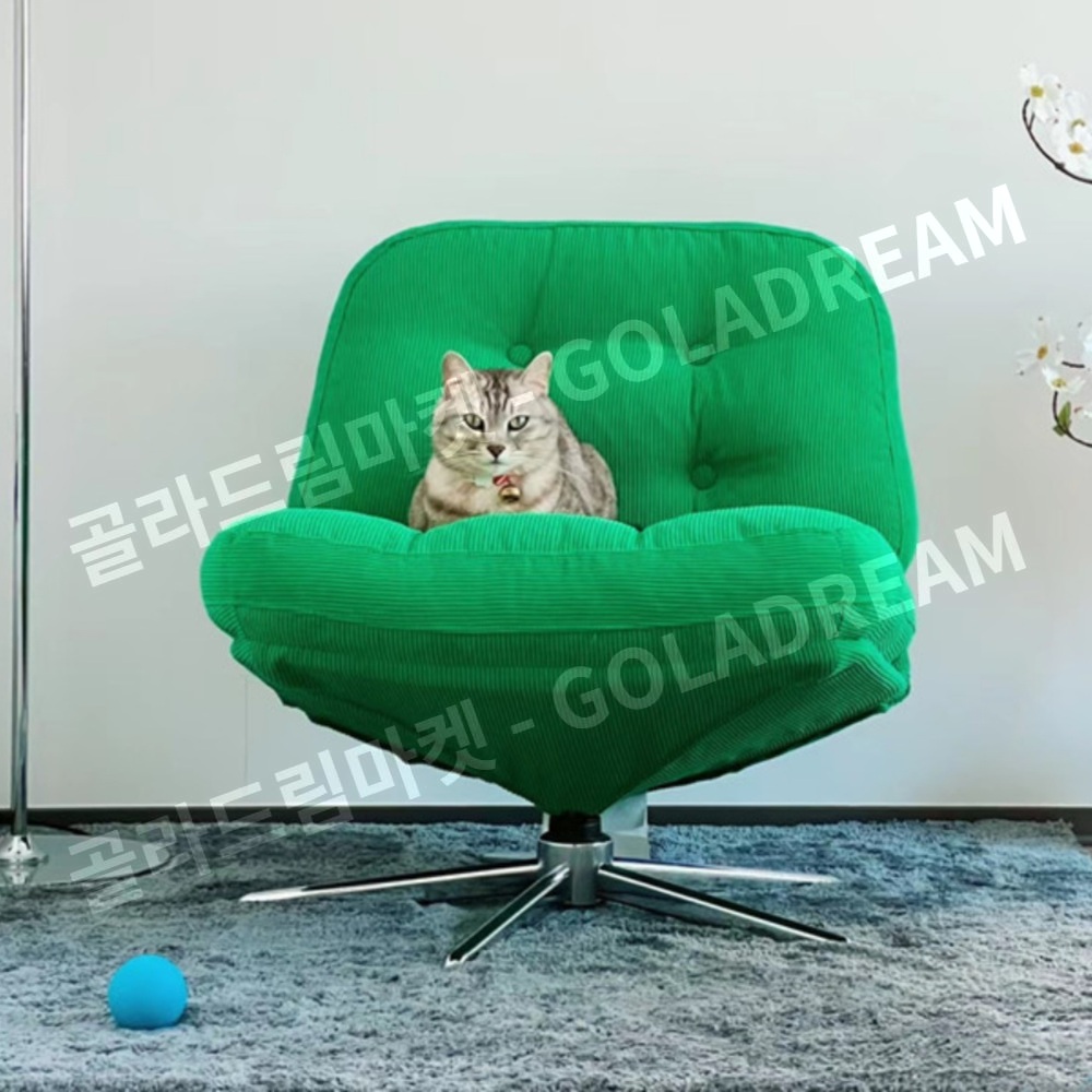 1인 리클라이너 빈티지 회전 디자이너 휴식 라운지체어 블랙 - 상세 이미지 2