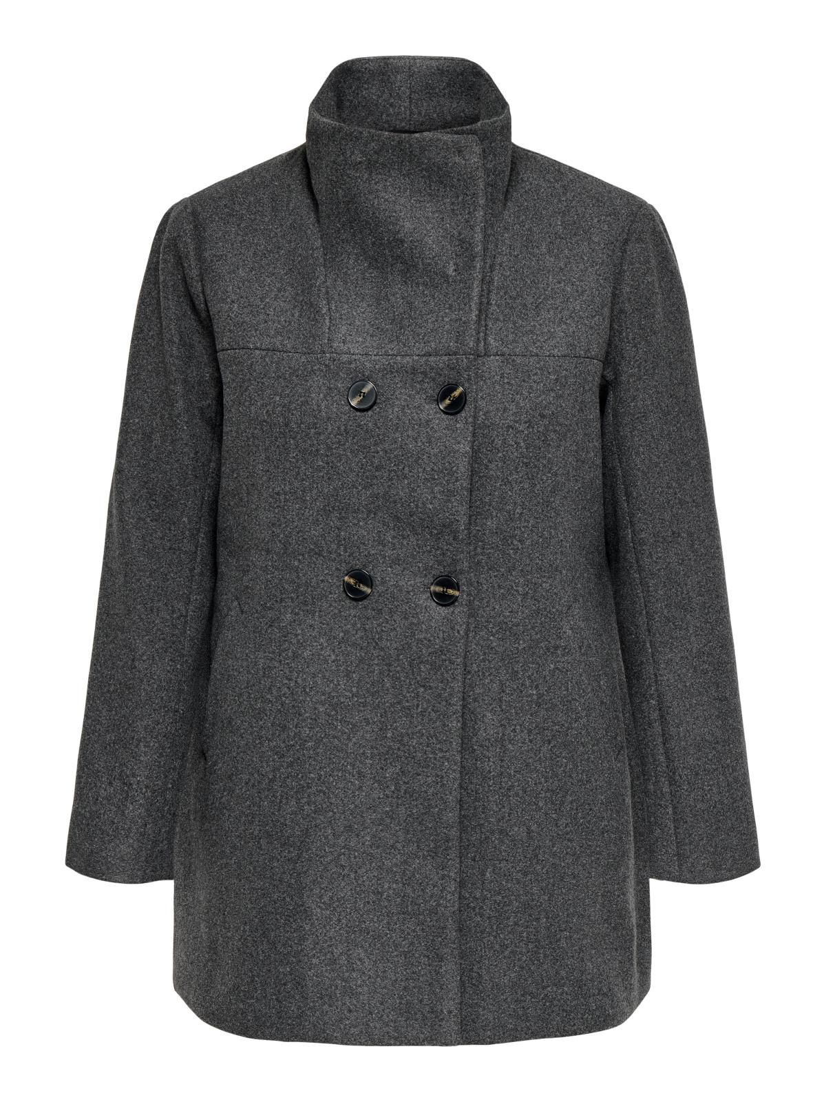 온리 빅사이즈 테크니컬 더블 코트 15370476_2383 GREY / DARK GREY MELANGE - 상세 이미지 3