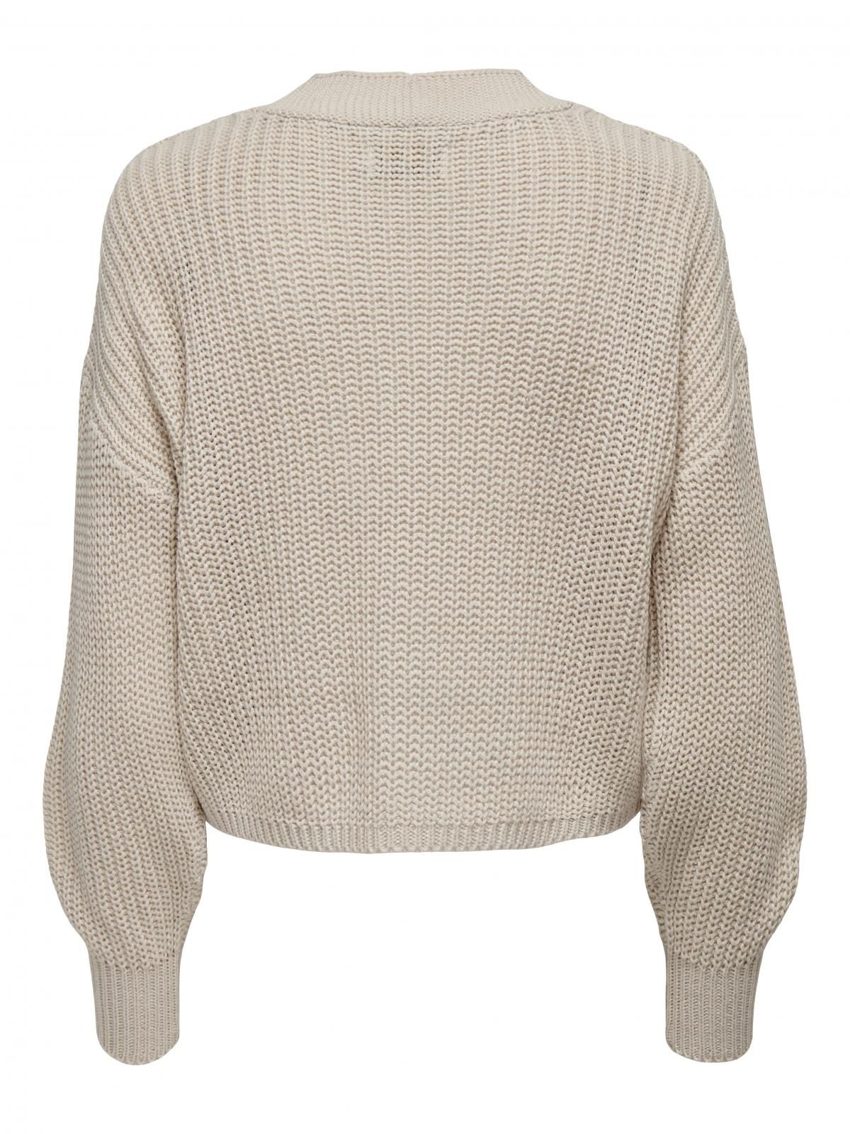온리 테크니컬 니트 브이넥 카디건 15211521_115 BEIGE / PUMICE STONE - 상세 이미지 4