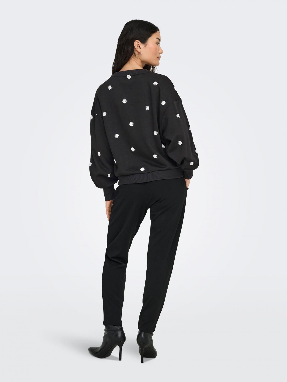 온리 트렌디 도트 프린트 레귤러핏 맨투맨 15216364_2161_1190831 BLACK / BLACK - 상세 이미지 2