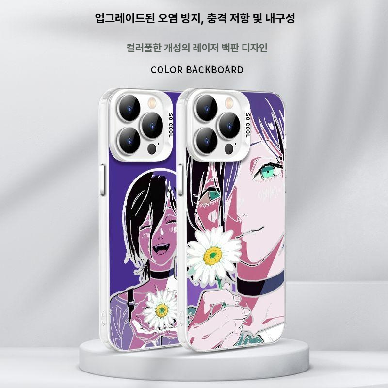 체인소 맨 레제 아이폰 케이스 스마트폰 일러스트 휴대폰 핸드폰 커버 ZHT8827 데이지 문라이트실버 투톤 iPhone 17 - 상세 이미지 4