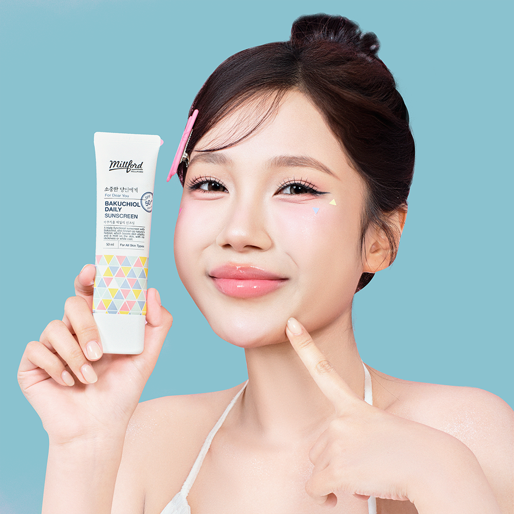 바쿠치올 선크림 SPF50+ PA++++ 눈시림없는 수분선크림 저자극 50ml 밀포드 - 상세 이미지 3