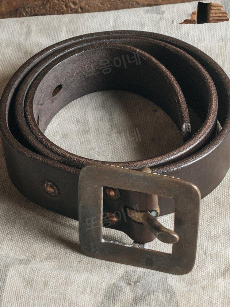 브론슨 BRONSON 가죽 허리띠 아메리칸 빈티지 38mm 폭 카우하이드 벨트 두께 5mm - 상세 이미지 3
