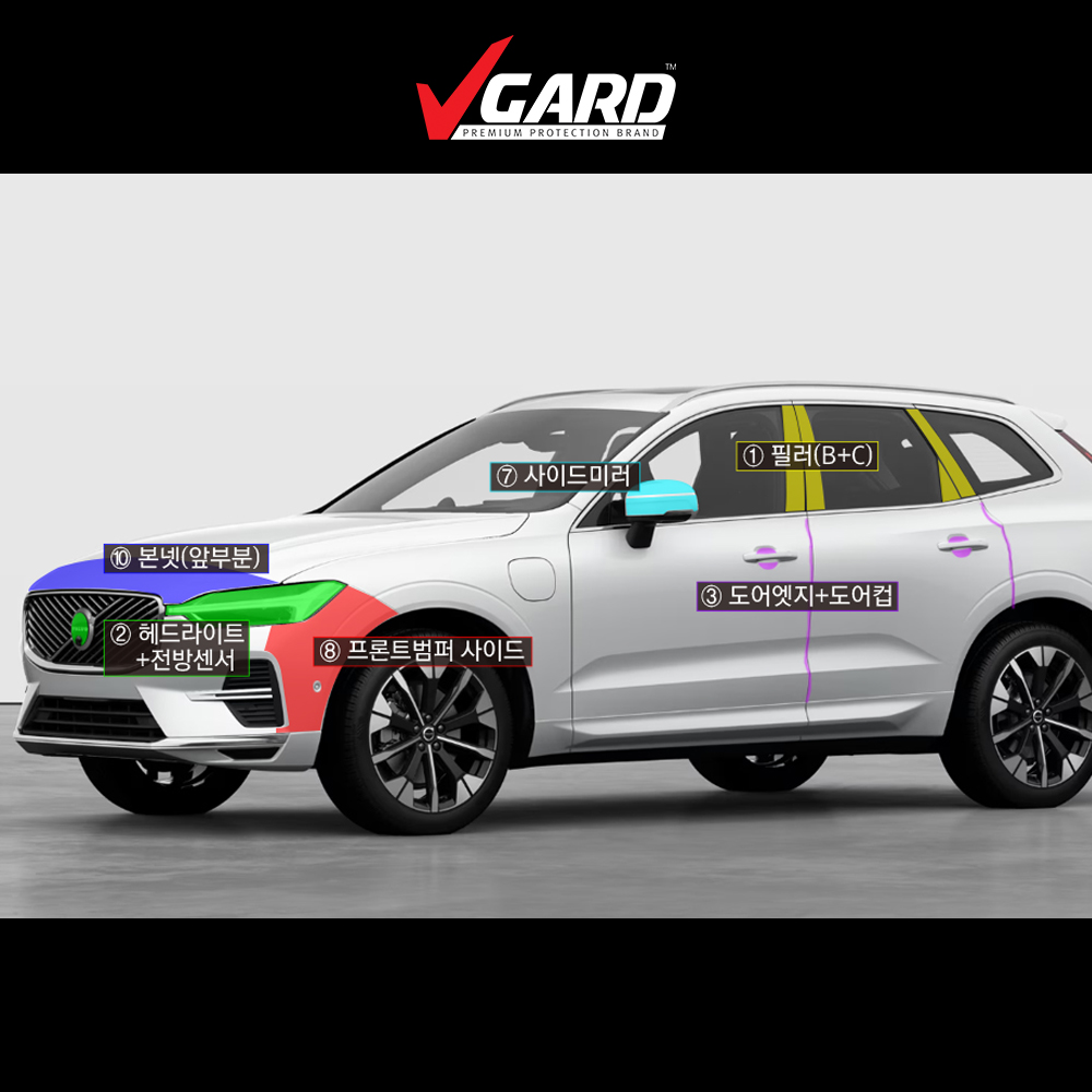 XC60 페이스리프트 브라이트 PPF필름 부분구매 B,C필러 생활보호필름 브이가드 - 상세 이미지 2