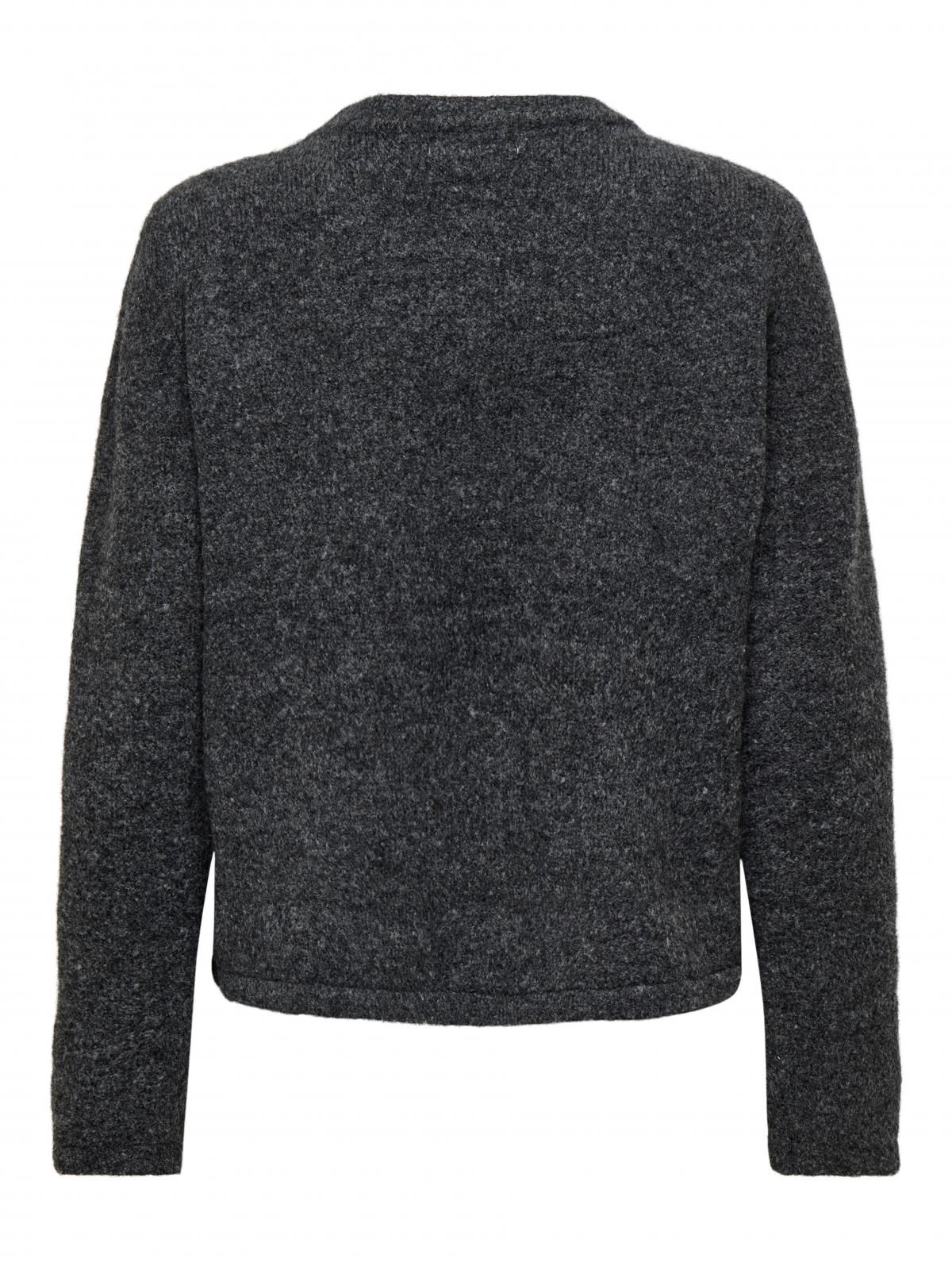 온리 데일리 라운드넥 니트 버튼 카디건 15346333_2383 GREY / DARK GREY MELANGE - 상세 이미지 4
