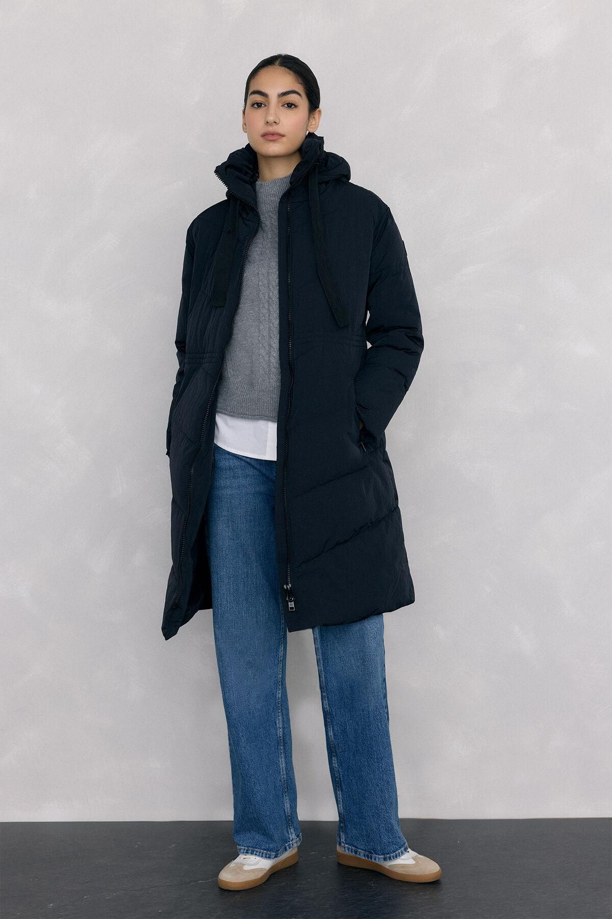 페드로 델 이에로 테크니컬 롱패딩 웨이스트조절 후드 탈부착 8572340 NEGRO - 상품 이미지