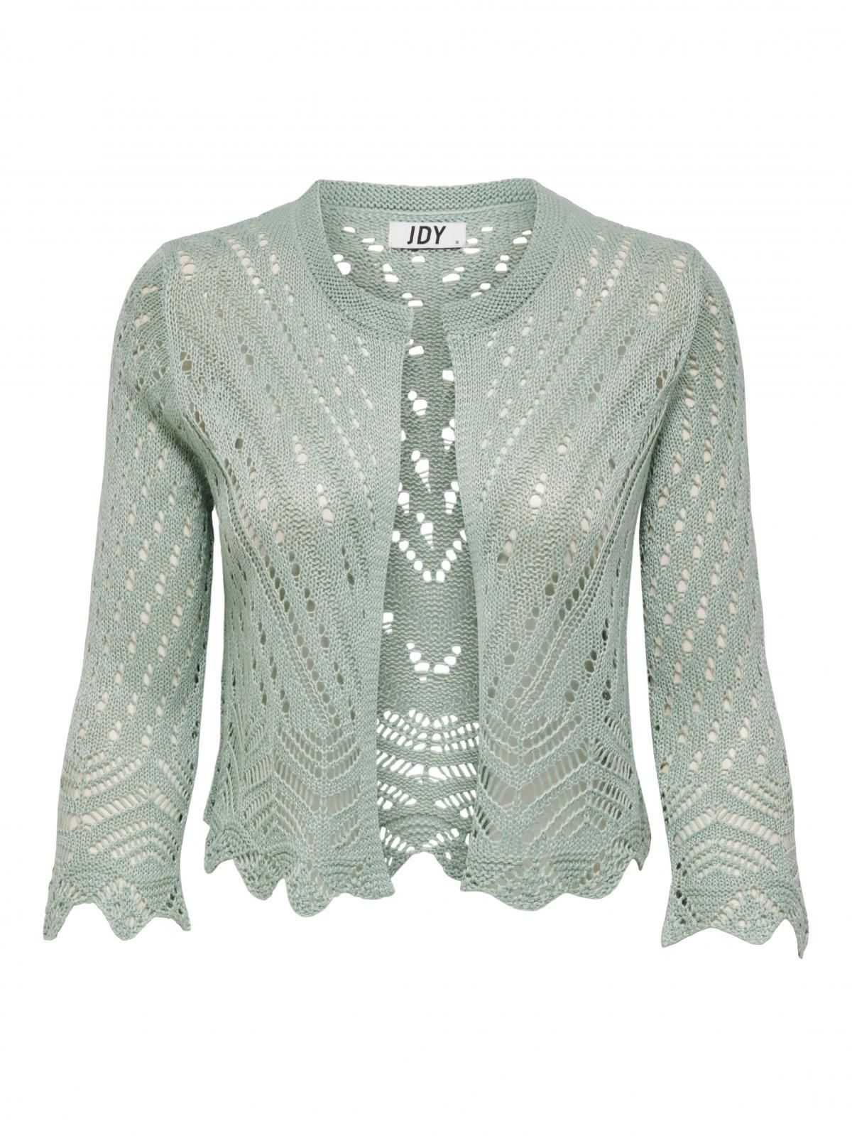 제이디와이 테크니컬 크롭 브이넥 니트 카디건 15184486_1453 GREEN / JADEITE - 상세 이미지 4
