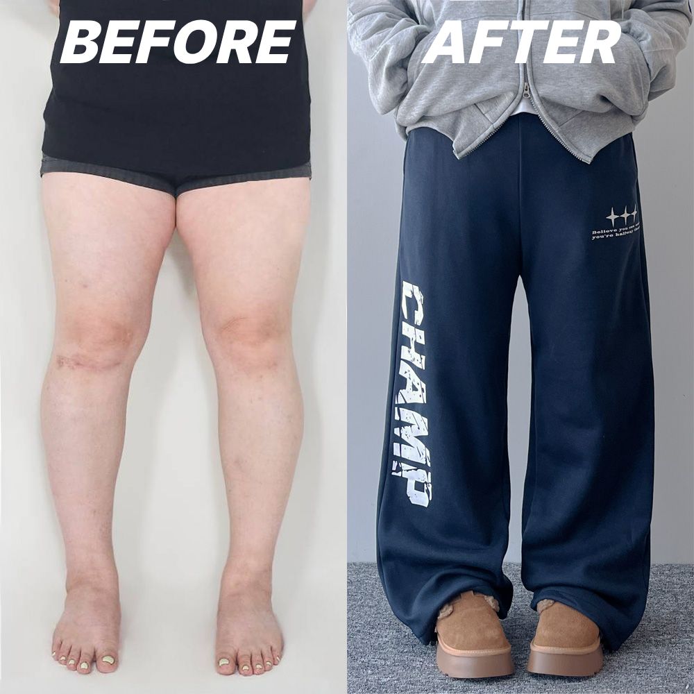 1+1 키작녀기모바지 여성조거 기모와이드팬츠 - 상품 이미지