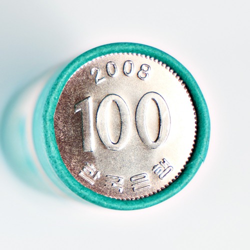 옛날돈 100원 2008년 한국은행 롤주화 조폐공사 - 상품 이미지