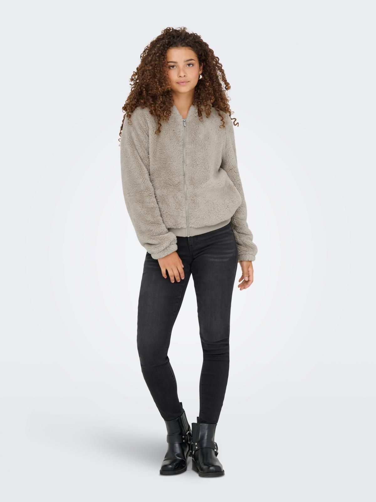 온리 테디 후드 집업 숏코트 라이트그레이 15300635_4481 GREY / PURE CASHMERE - 상세 이미지 5