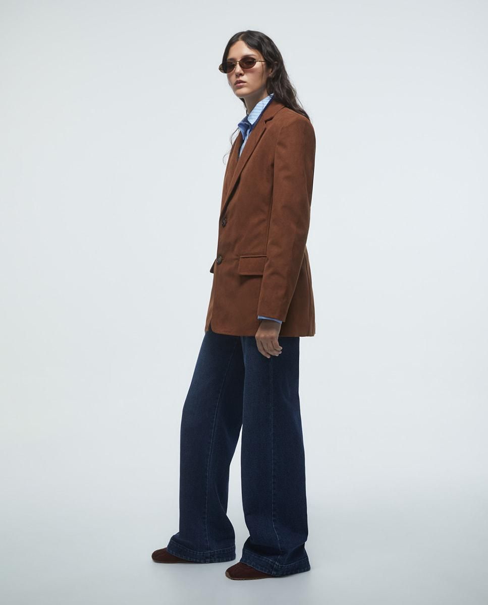스페라 브라운 스웨이드 이펙트 재킷 블레이저 56200204594 CAMEL - 상세 이미지 4