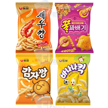 THEJINJEONG 온지니 농심 스낵기획팩 255g 8개 32봉 새우깡 감자깡 바나나 술안주