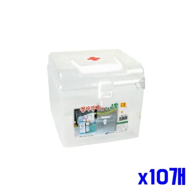 튼튼한 손잡이 비상 구급함 대 x10개 의료용품함 - 메인 이미지