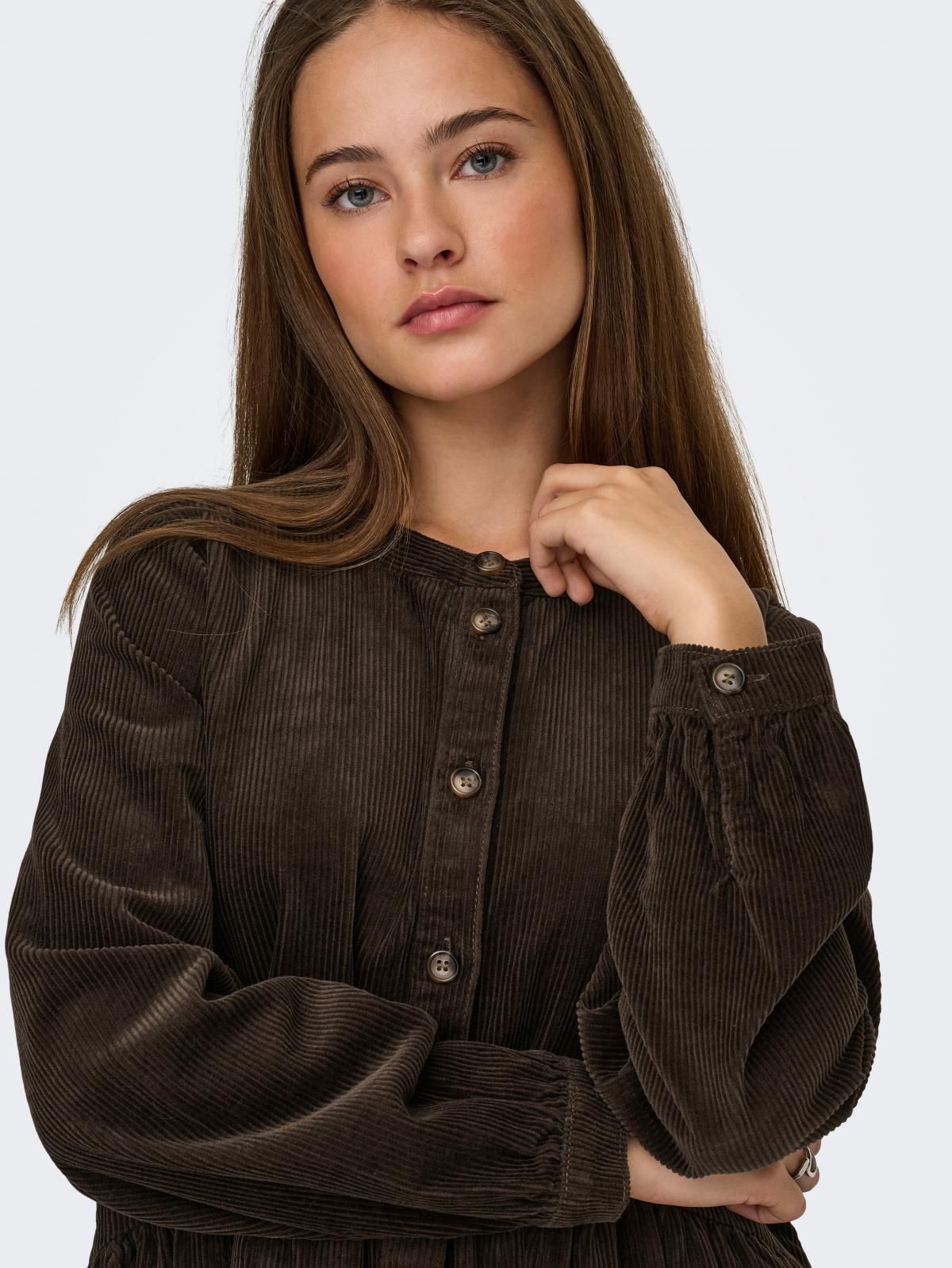 제이디와이 코듀로이 버튼업 루즈핏 미니 원피스 15367843_273 BROWN / SLATE BLACK 이미지 7