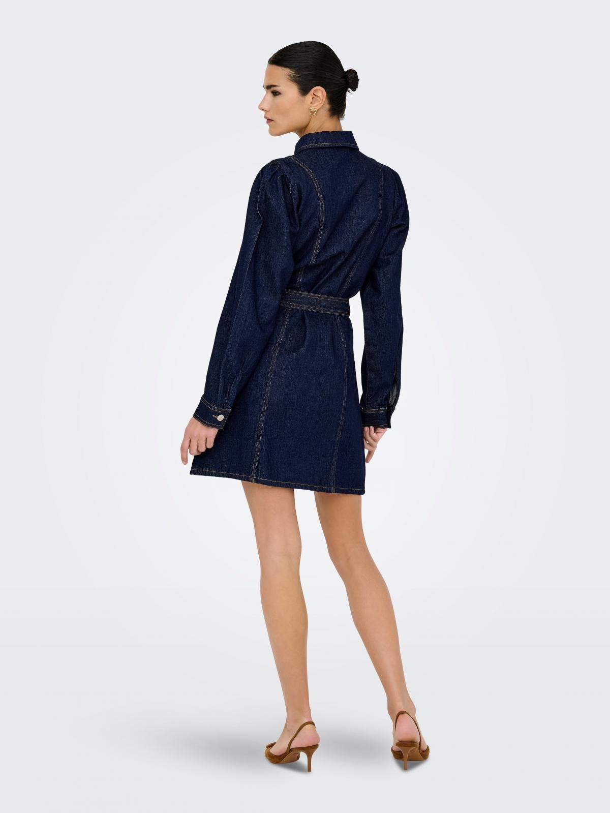 온리 데님 미니 셔츠 원피스 벨트 15360336_2114 BLUE / DARK BLUE DENIM - 상세 이미지 2