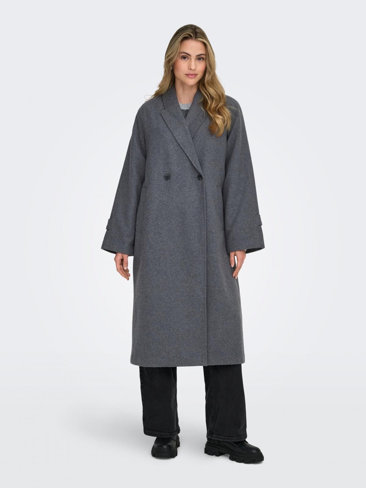 온리 테크니컬 울 롱코트 15367942_2383 GREY / DARK GREY MELANGE - 상세 이미지 2