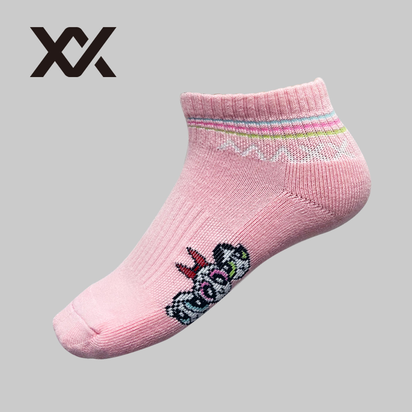 MAXX 맥스 파워퍼프걸 콜라보 배드민턴 스포츠 단목 양말 화이트 핑크 - 상세 이미지 5