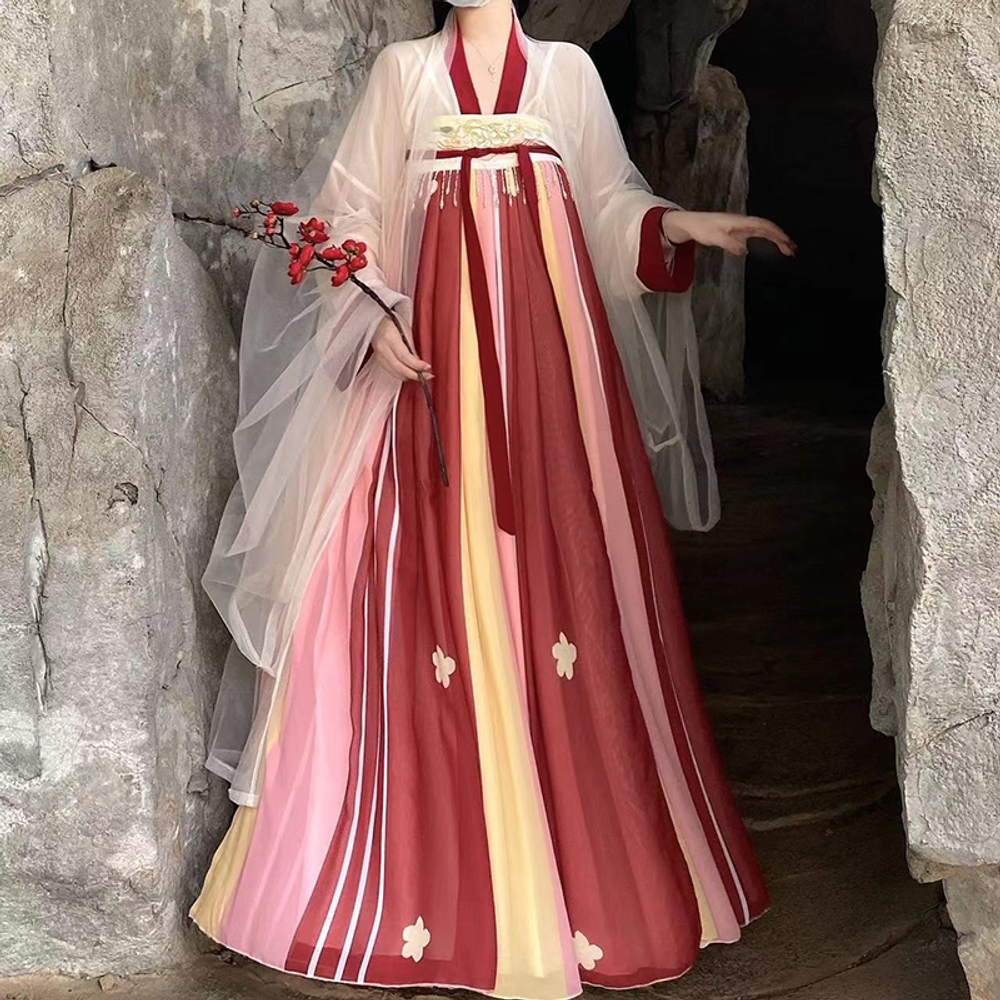 한국무용의상 개량한복 공연복 여성 허리치마 무용복 저고리 한국무용치마 - 상세 이미지 2