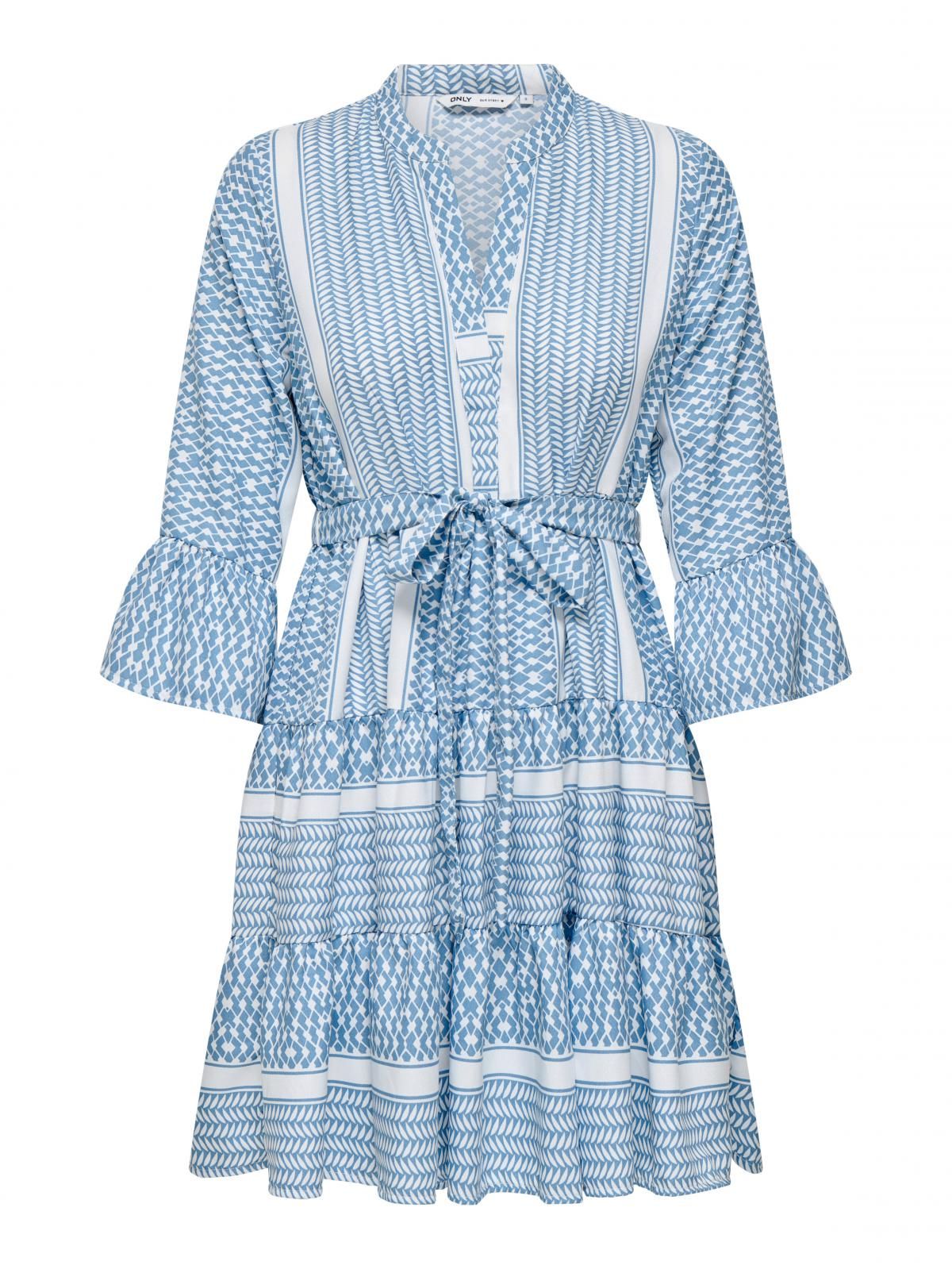 온리 페미닌 브이넥 벨트 미니 원피스 15219486_1343_817059 BLUE / CORONET BLUE - 상품 이미지