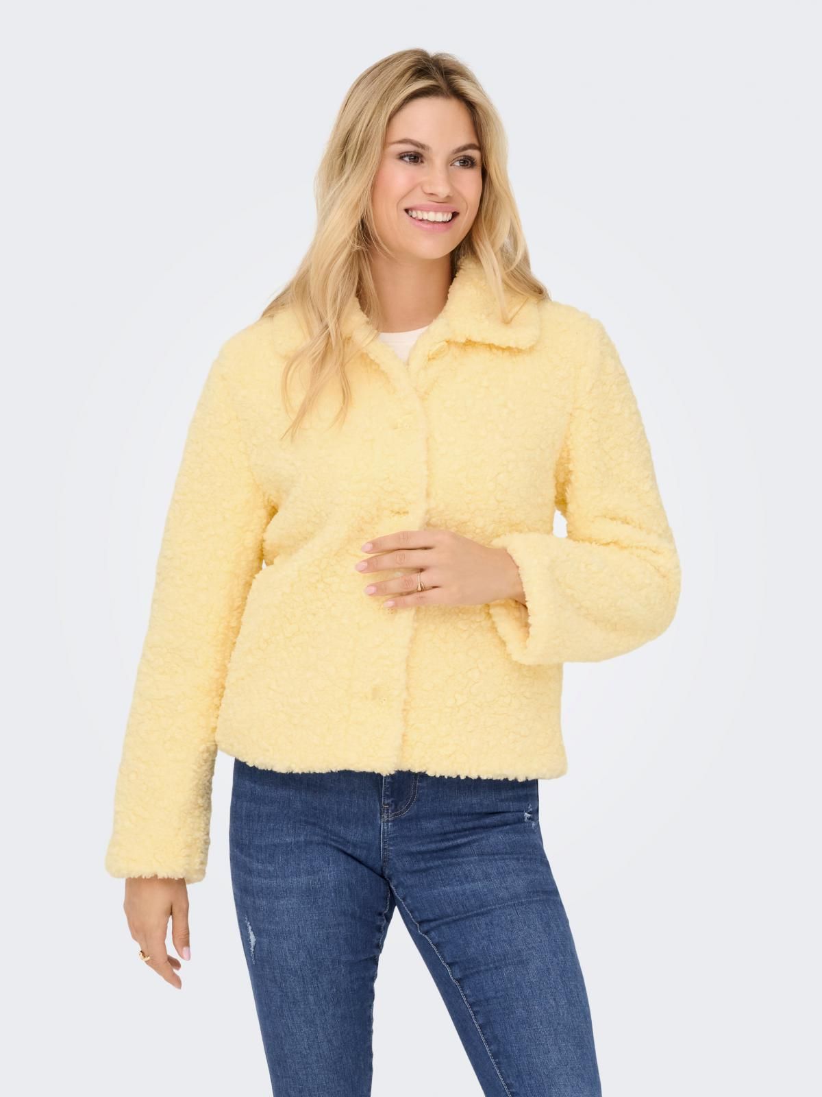 온리 테디 소프트 베이직 버튼 재킷 15375408_425 YELLOW / DOUBLE CREAM - 상세 이미지 2