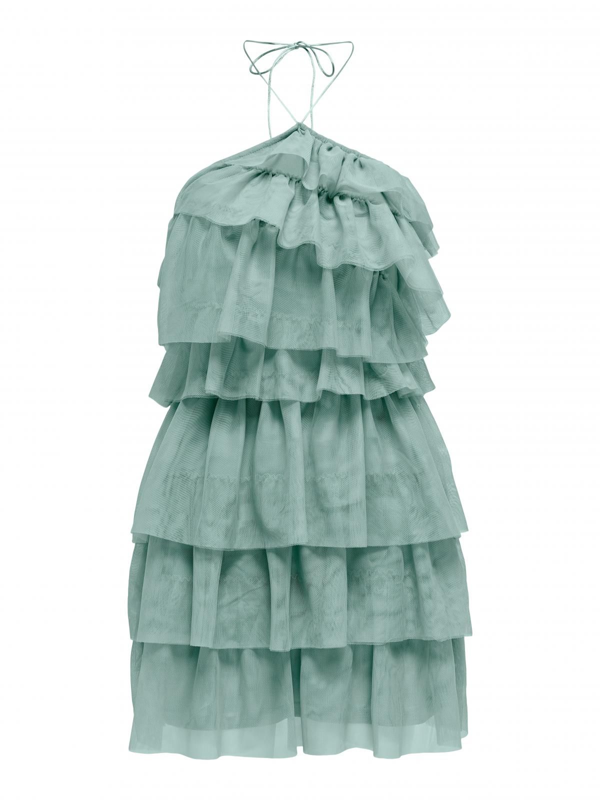 온리 프릴 티어드 오프숄더 미니 원피스 15347998_1454 TURQUOISE / BLUE SURF - 상세 이미지 4