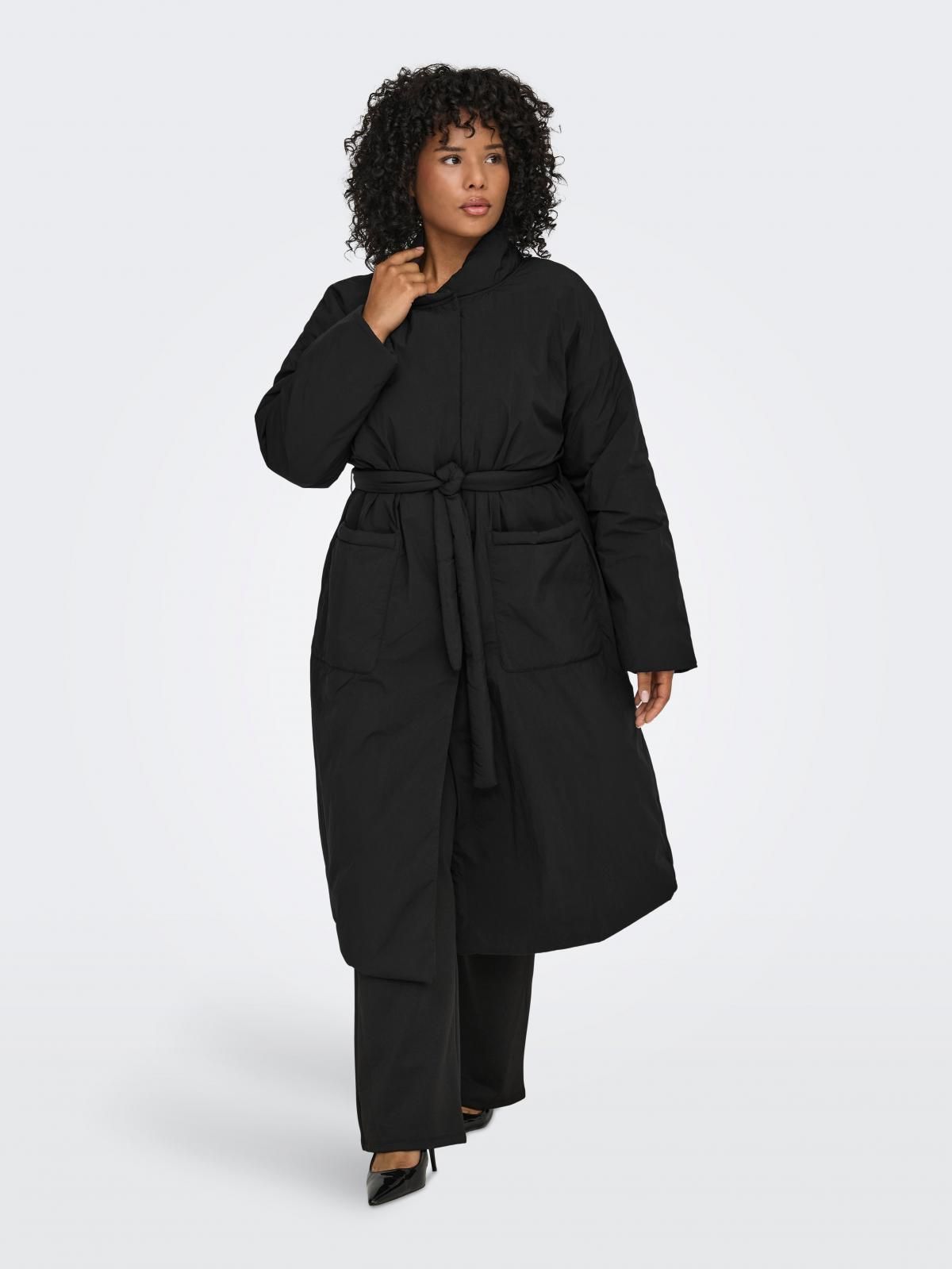 온리 테크니컬 벨티드 롱 트렌치코트 블랙 15367737_2161 BLACK / BLACK - 상세 이미지 2