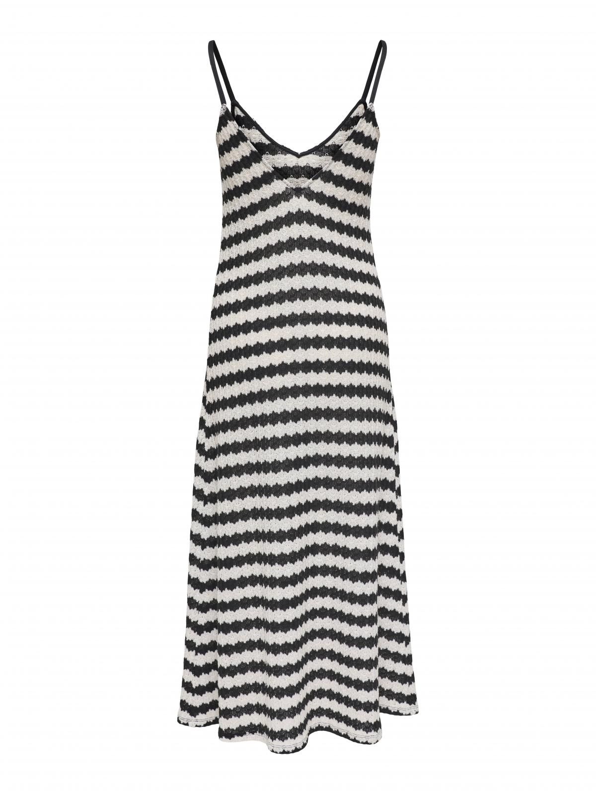 온리 스트라이프 롱 브이넥 슬리브리스 원피스 15357679_2161_1219450 BLACK / BLACK - 상세 이미지 5