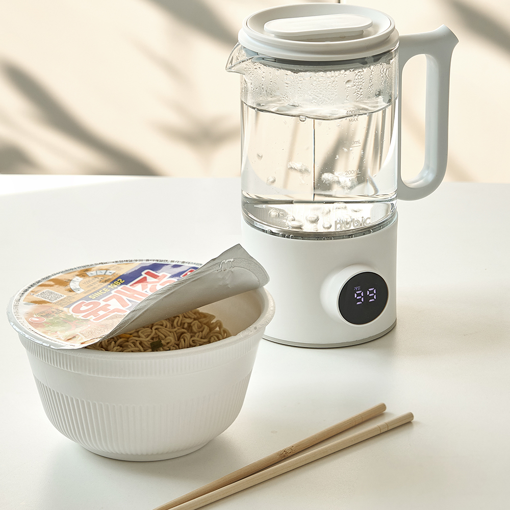 [맞춤온도]휴빅 유리 전기포트 티 포트 휴대용 여행용 사무실 미니 소형