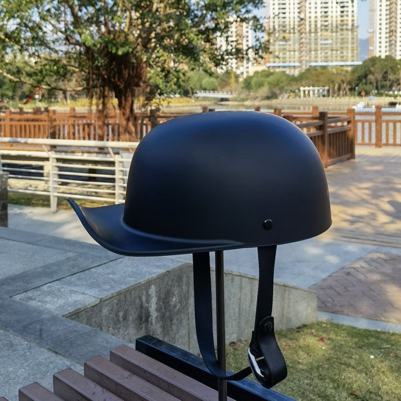 클래식 오토바이 여름 스냅백헬멧 반모 스쿠터 헬멧 스냅백 브라이트 블랙 (BQ-1) M - 상세 이미지 4