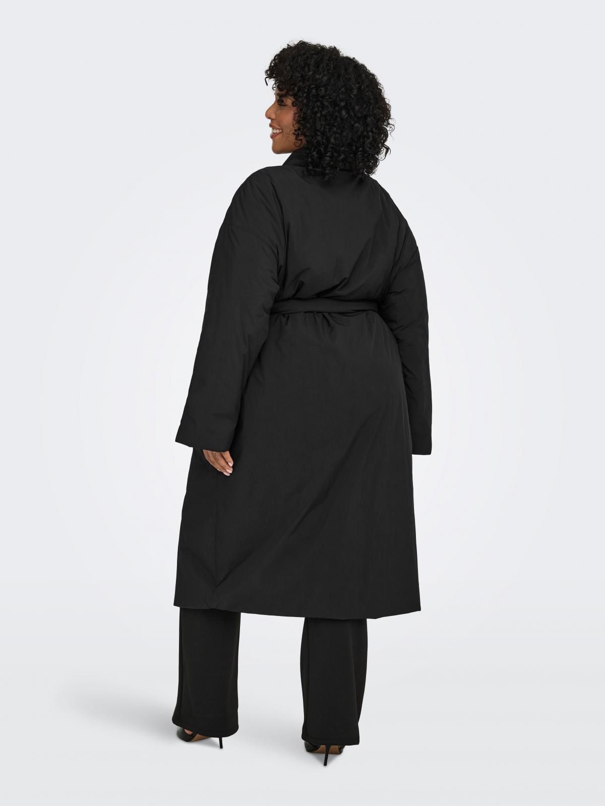 온리 테크니컬 벨티드 롱 트렌치코트 블랙 15367737_2161 BLACK / BLACK - 상세 이미지 3