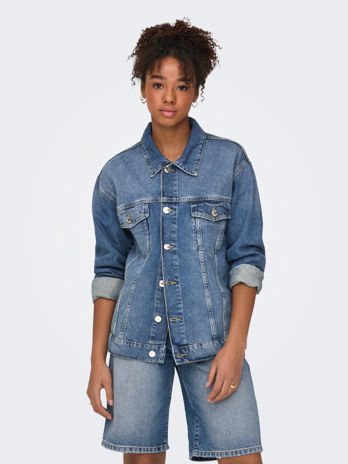 온리 테크니컬 미드워시 데님 재킷 15350323_2116 BLUE / LIGHT BLUE DENIM - 상세 이미지 2
