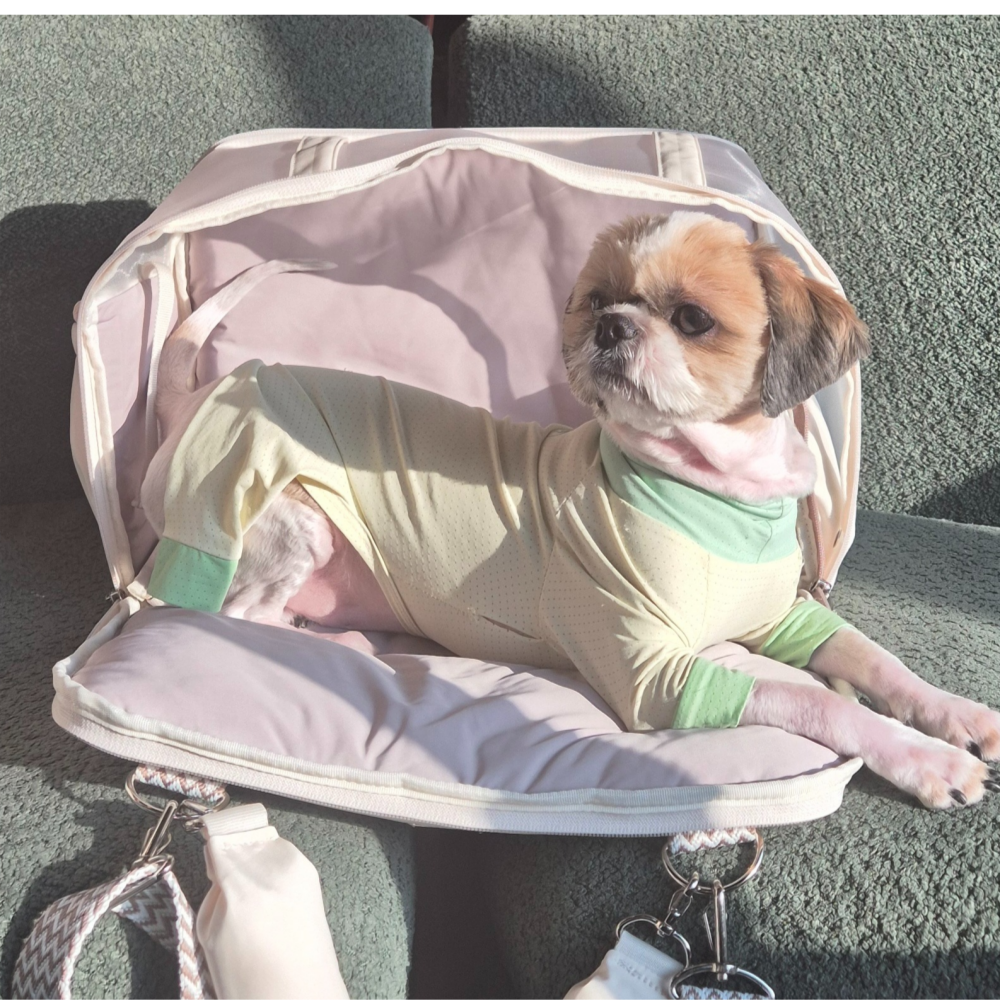 강아지 가방 고양이 이동장 애견 이동가방 중형견 숄더백 헤링본 고양이 슬링백 S - 상세 이미지 2