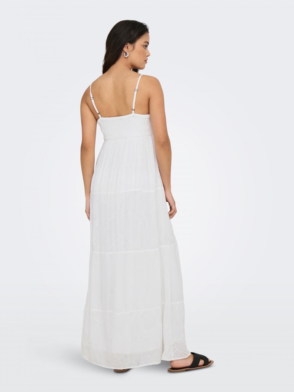 온리 펀칭 자수 화이트 롱 원피스 V넥 15346832_5 WHITE / BRIGHT WHITE - 상세 이미지 2