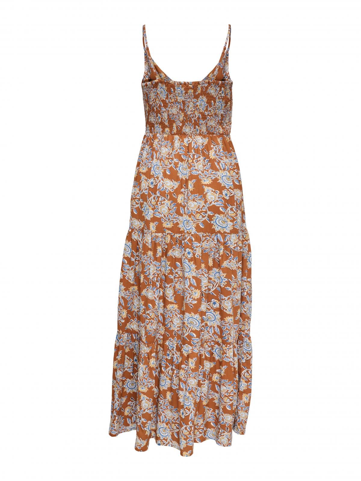 온리 플라워 롱 원피스 프릴 스트랩 15342736_609_1249348 BROWN / SHOPPING BAG - 상세 이미지 4