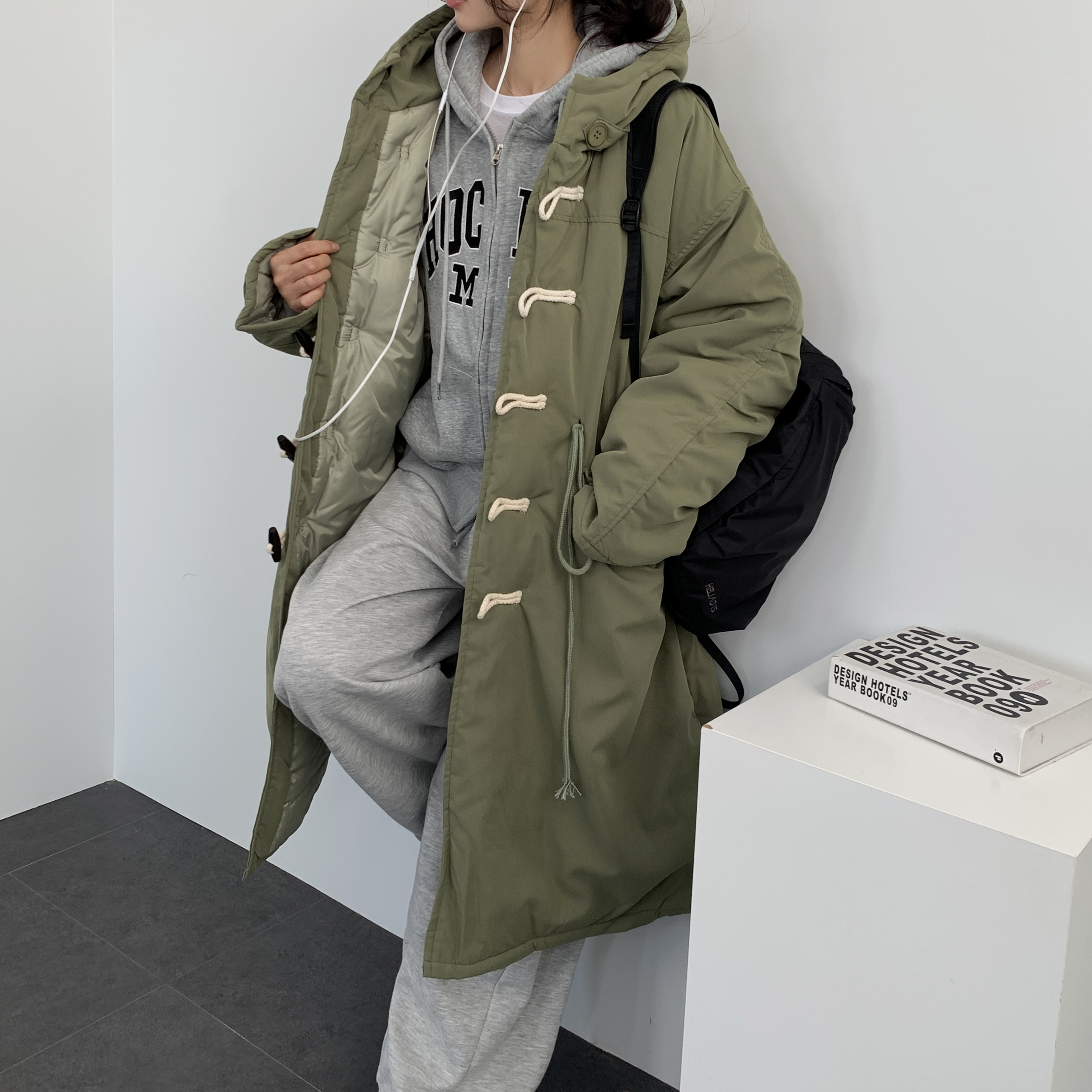 여성 웰론 롱 패딩 키작녀 하프 더블 톰보이 떡볶이 코트 겨울아우터 - 상세 이미지 3
