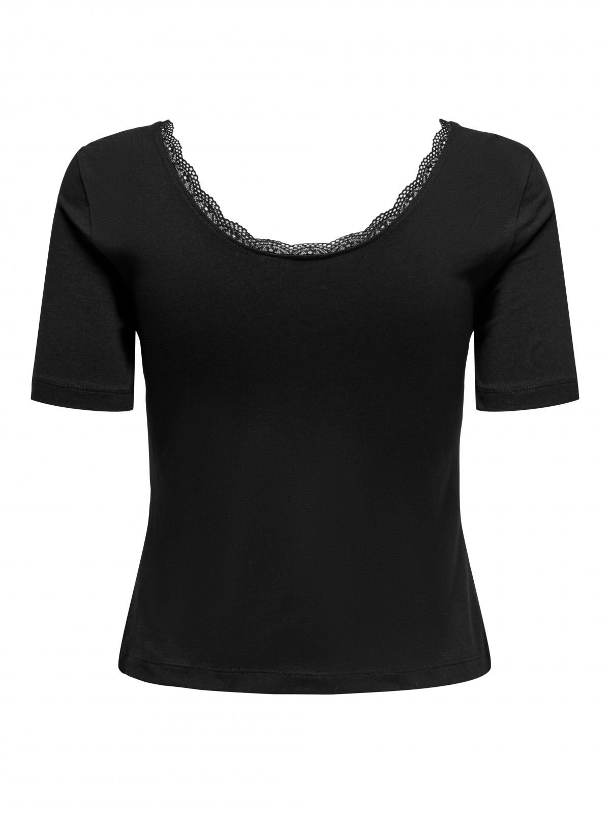 제이디와이 레이스 슬림핏 라운드넥 반팔 티셔츠 15347431_2161 BLACK / BLACK - 상세 이미지 4