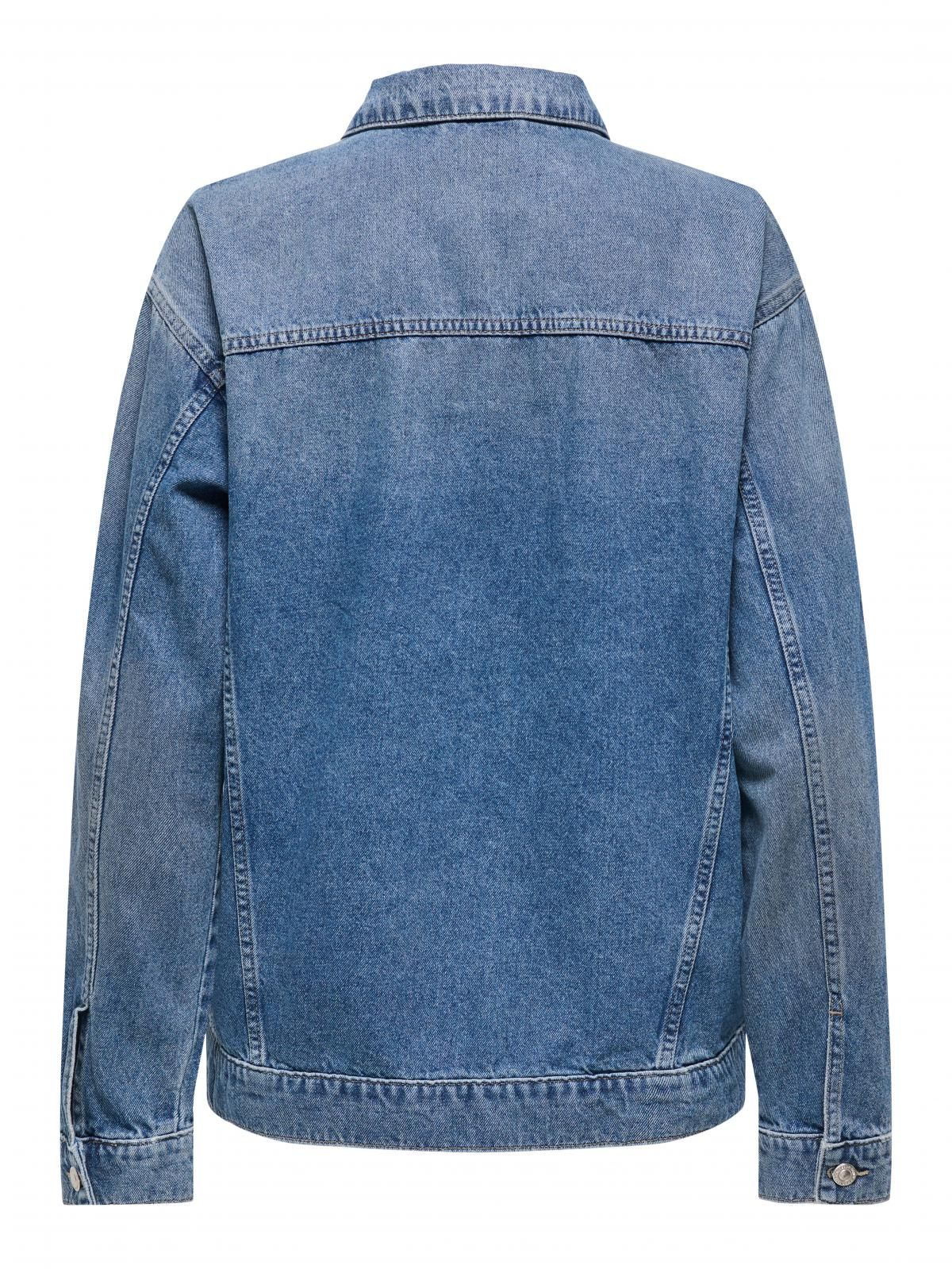 온리 테크니컬 미드워시 데님 재킷 15350323_2116 BLUE / LIGHT BLUE DENIM - 상세 이미지 5
