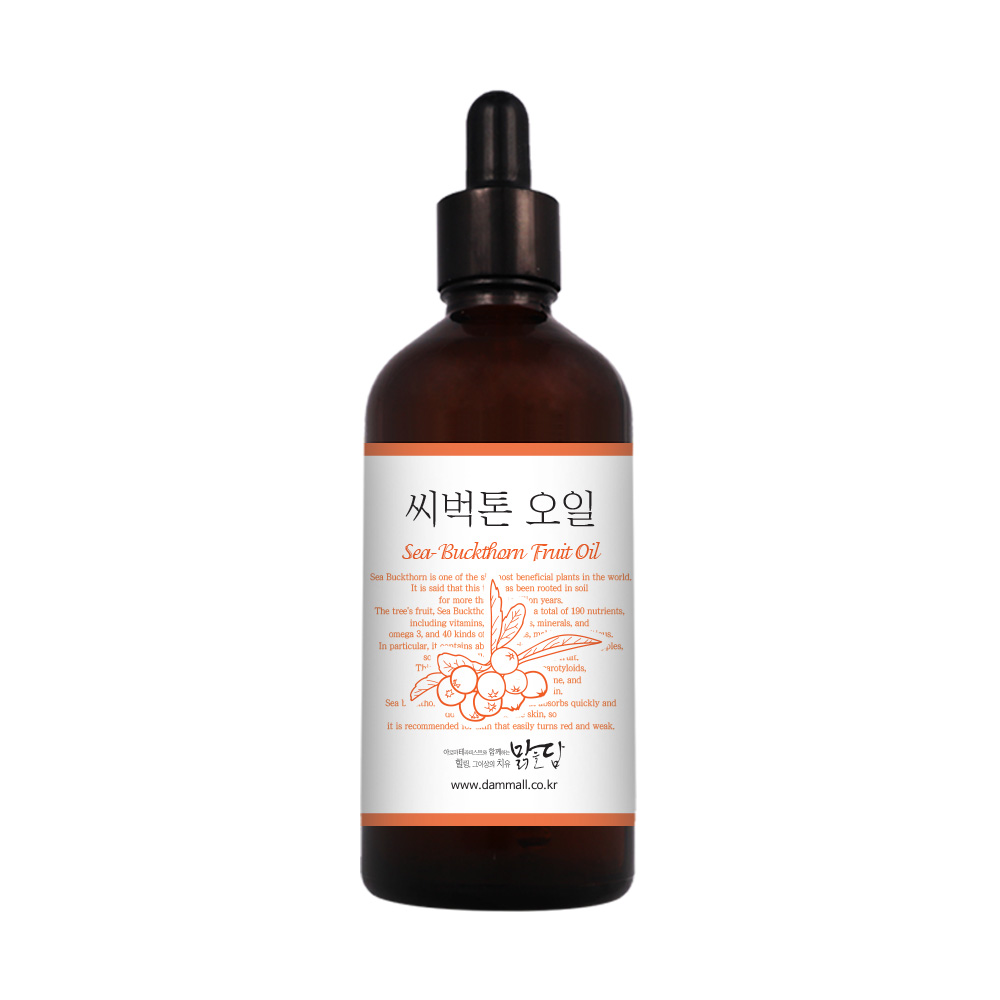 맑을담 씨벅톤 100% 캐리어 오일 비정제 열매추출 100ml 비타민 나무 오일 - 상품 이미지