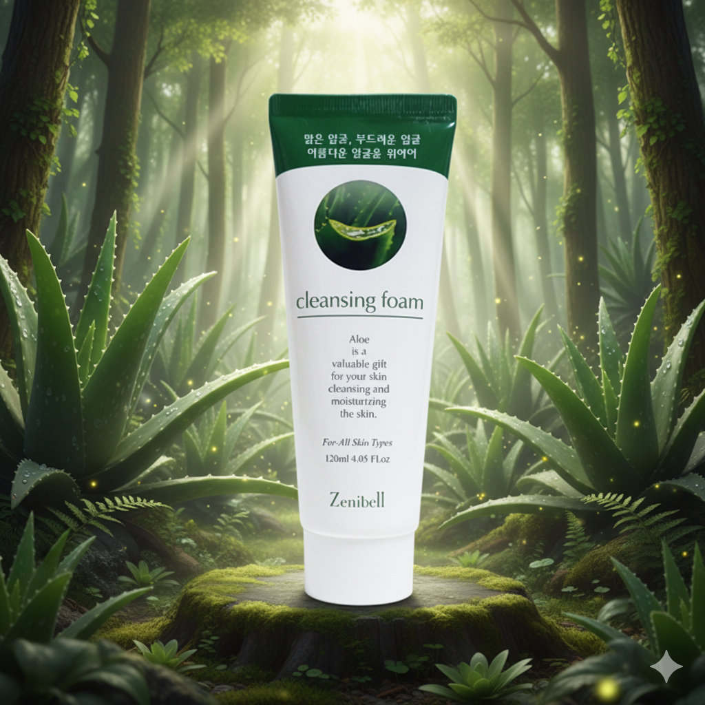 제니벨 쫀쫀한 알로에 폼 클렌징 120ml - 상품 이미지