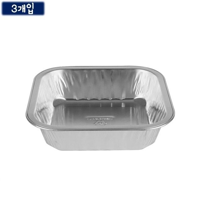 일회용 직화 안심용기-사각 3매 약19.5x14cm 1인용 - 메인 이미지
