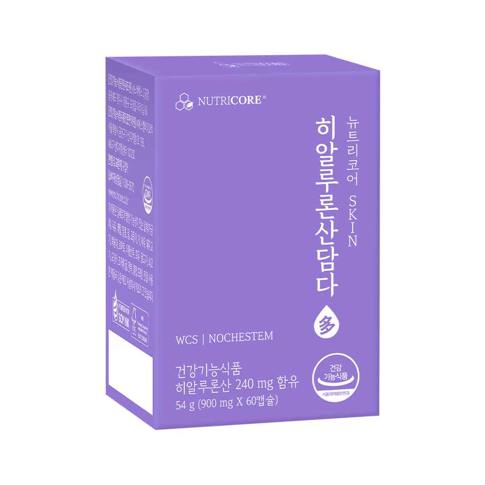뉴트리코어 WCS 히알루론산담다 먹는 히알루론산 영양제 1박스 (900mg x 60캡슐) - 메인 이미지