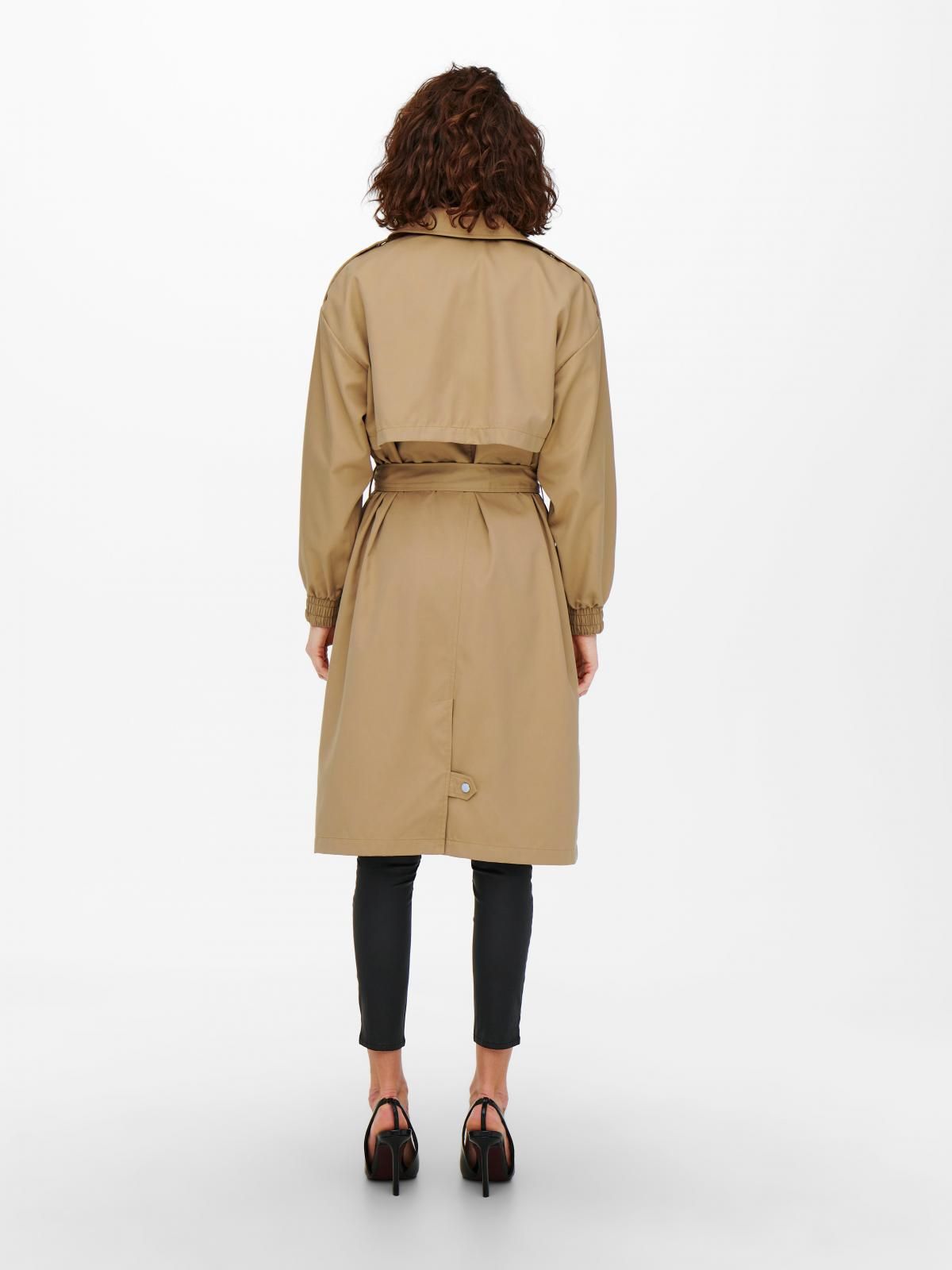 온리 클래식 베이직 롱 트렌치코트 벨트 15248238_1991 BROWN / TIGERS EYE - 상세 이미지 3